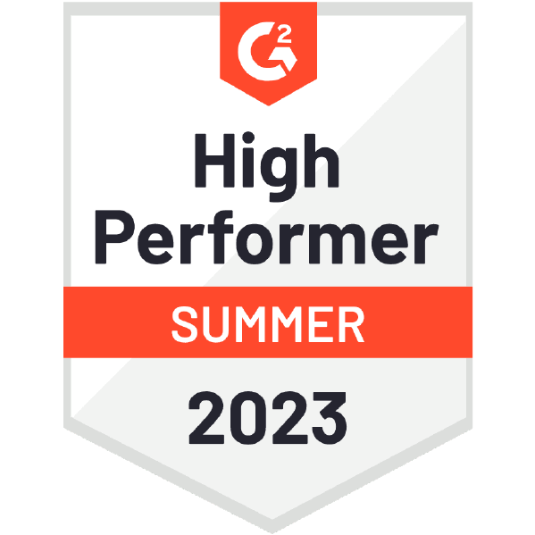 G2 Badge: High Performer Summer 2023