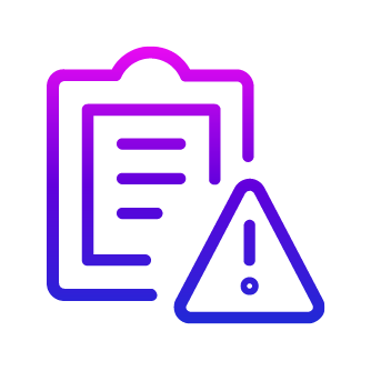 Icon of a task list with a warning symbol