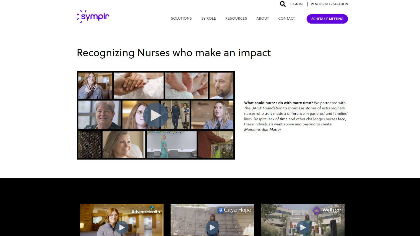 Screenshot of nurses.com website