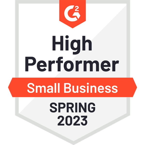 G2 High Performer Small Business Spring 2023 600x600-1