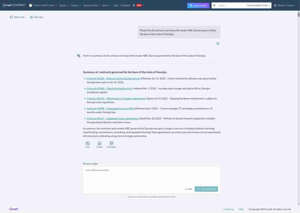 symplr contract product in use