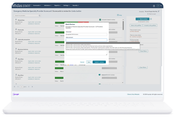 Statit – OPPE – Batch Review Laptop